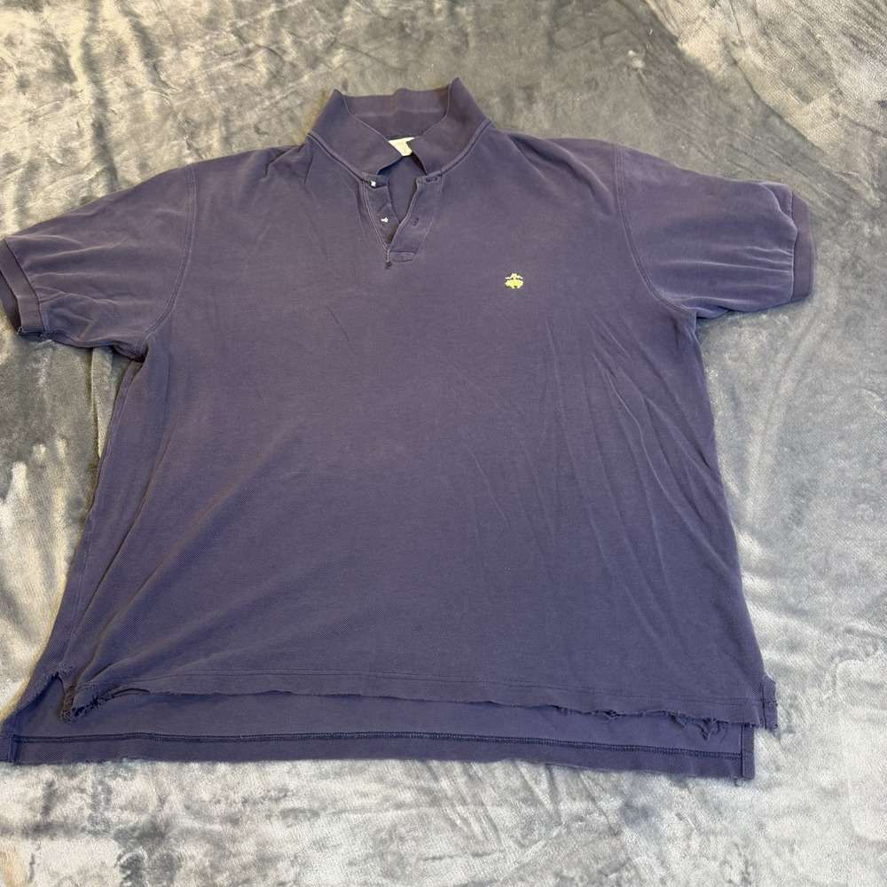 Vtg Brooks Brother Polo Shirt Men XL Navy Faded Golden Fleece Distressed USA 90s